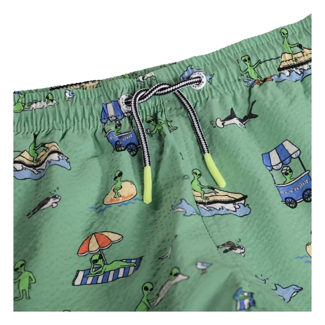 Short de Bain Niko Aliens | Vert