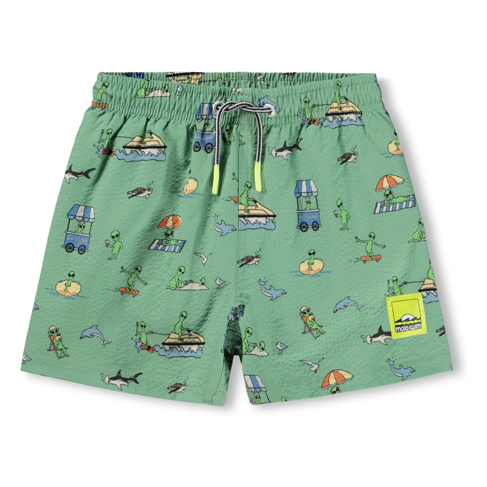 Molo Green Niko Aliens Swim Shorts