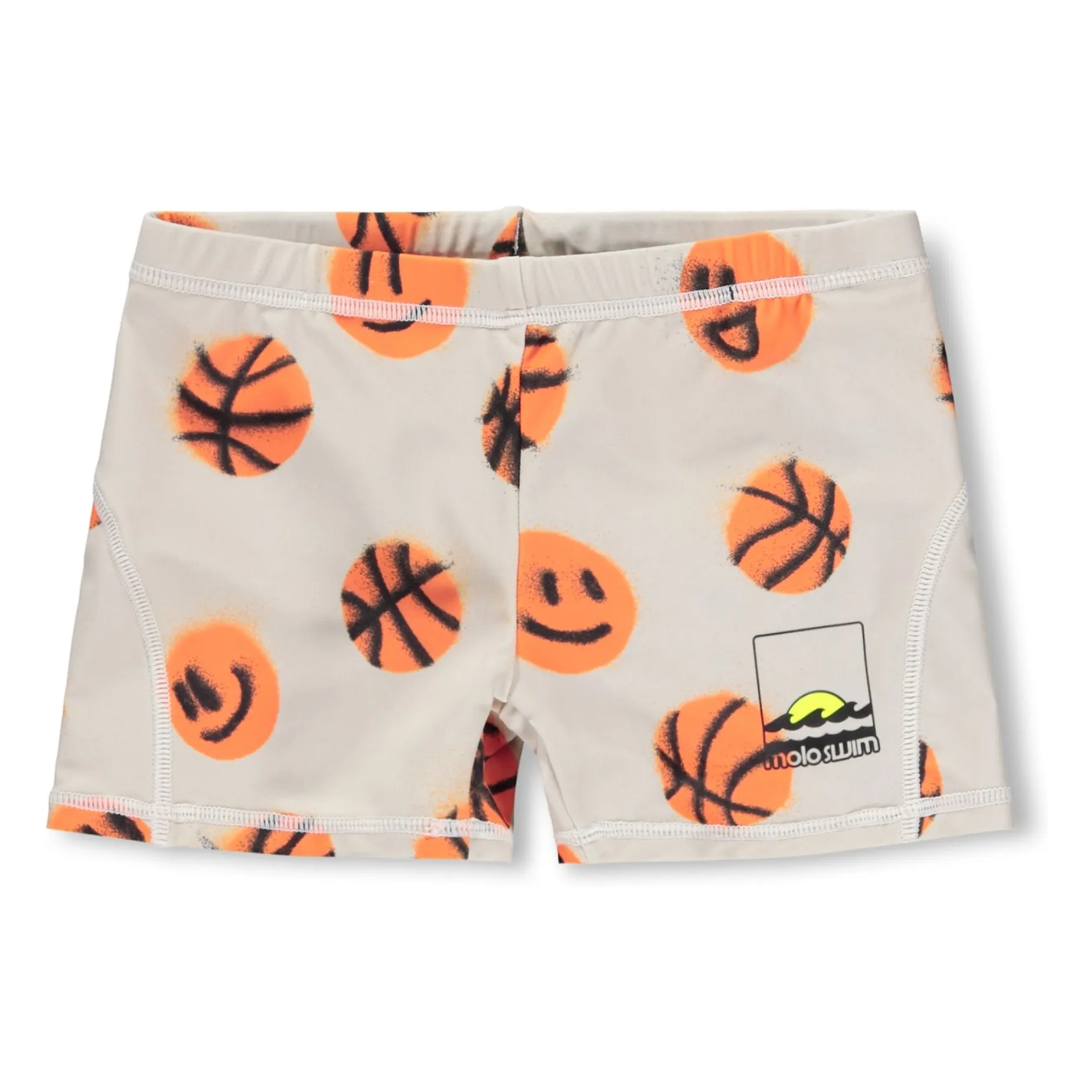 Molo Beige Norton Basketballs Recycled Fiber Swim Shorts