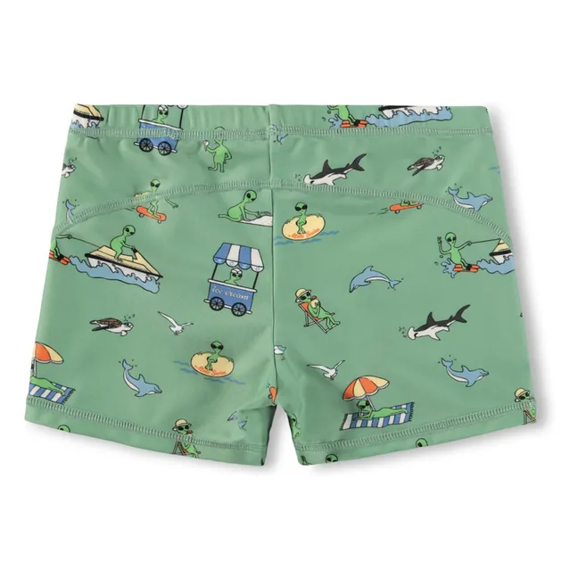 Bañador de fibra reciclada Norton Aliens | Verde