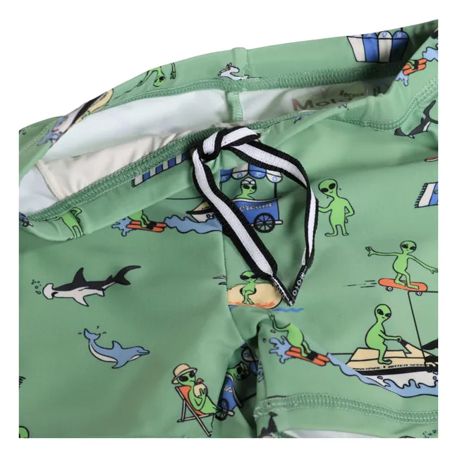 Bañador de fibra reciclada Norton Aliens | Verde