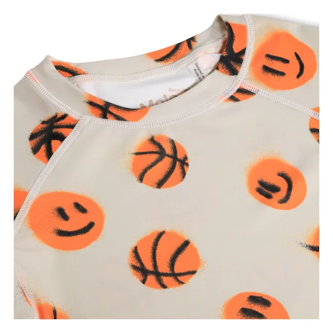 T-shirt Anti-UV Neptune Basketballs Fibres Recyclées | Beige