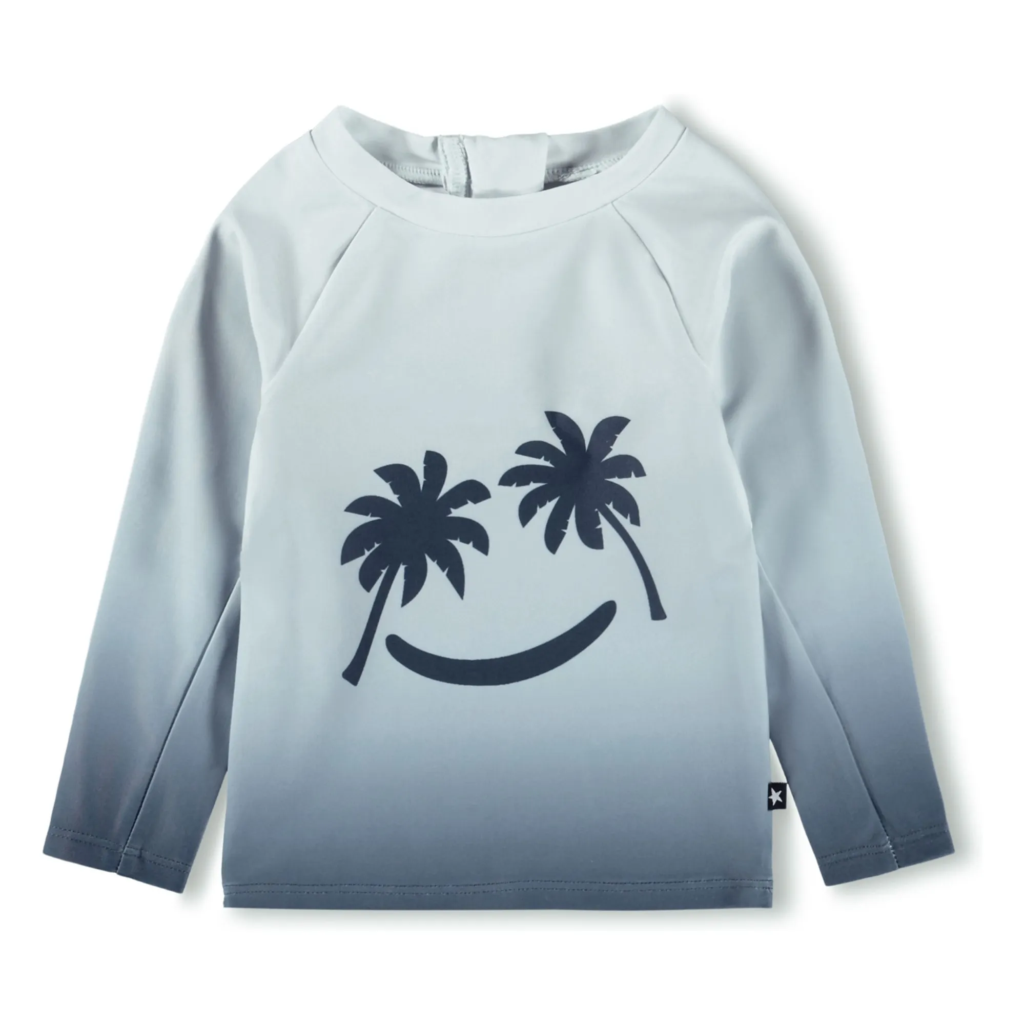Molo Grey Blue Nemo Palm Smile Uv Protection T-Shirt Recycled Fibers