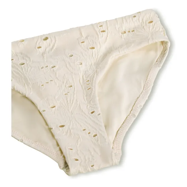 Maillot de Bain Volants Asymétrique Niky Fibres Recyclées | Ecru