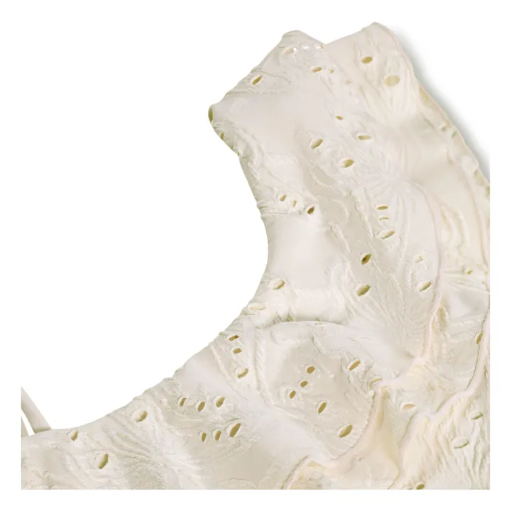 Maillot de Bain Volants Asymétrique Niky Fibres Recyclées | Ecru- Image produit n°3