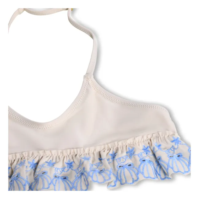 Maillot de Bain Volants Nanda Fibres Recyclées | Ecru