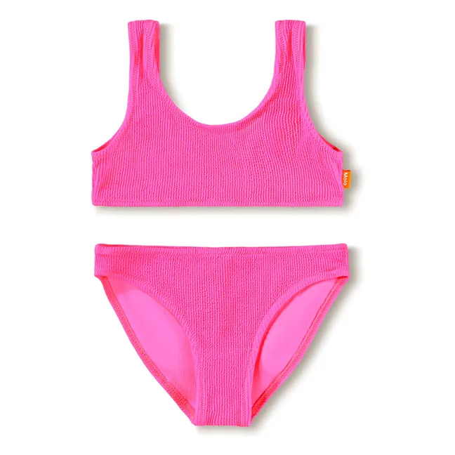 Nola - Costume da bagno a coste in crepe e fibre riciclate | Fuscia