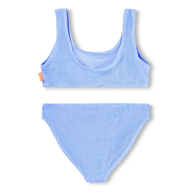 Nola - Costume da bagno a coste in crepe e fibre riciclate | Ice blue
