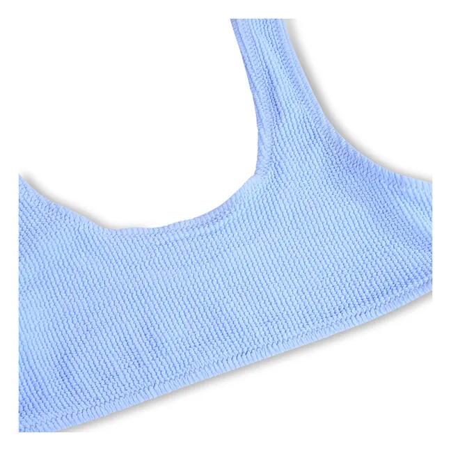 Nola - Costume da bagno a coste in crepe e fibre riciclate | Ice blue