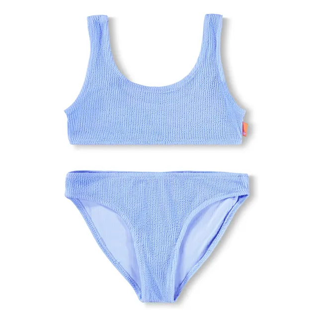 Nola - Costume da bagno a coste in crepe e fibre riciclate | Ice blue