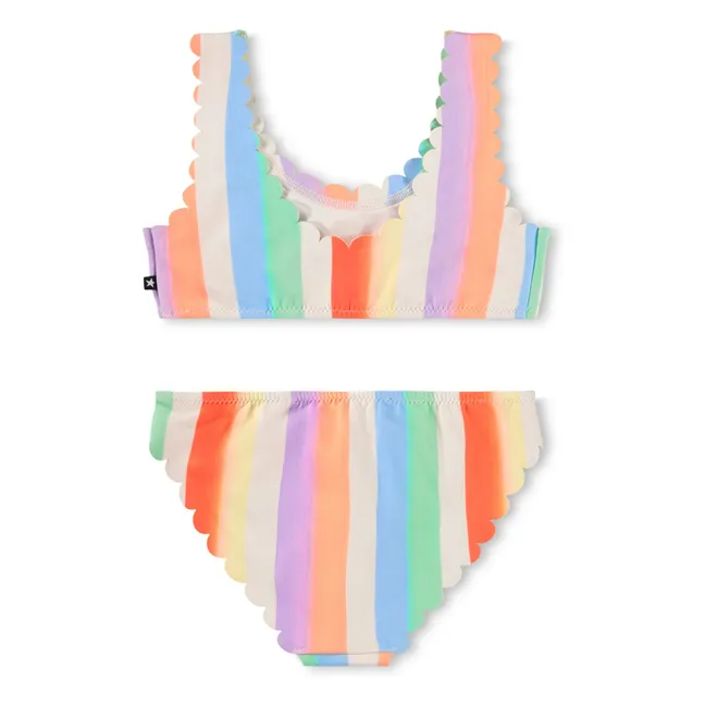 Maillot de Bain Nolina Rayé Fibres Recyclées | Orange