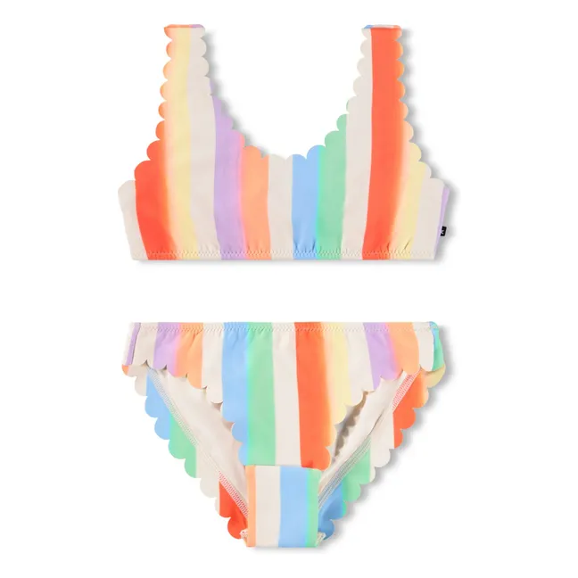 Maillot de Bain Nolina Rayé Fibres Recyclées | Orange