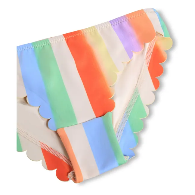 Maillot de Bain Nolina Rayé Fibres Recyclées | Orange