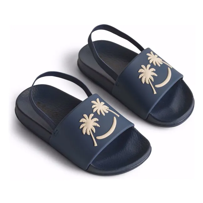 Zhappy Palm Smile Beach Sandals | Navy blue