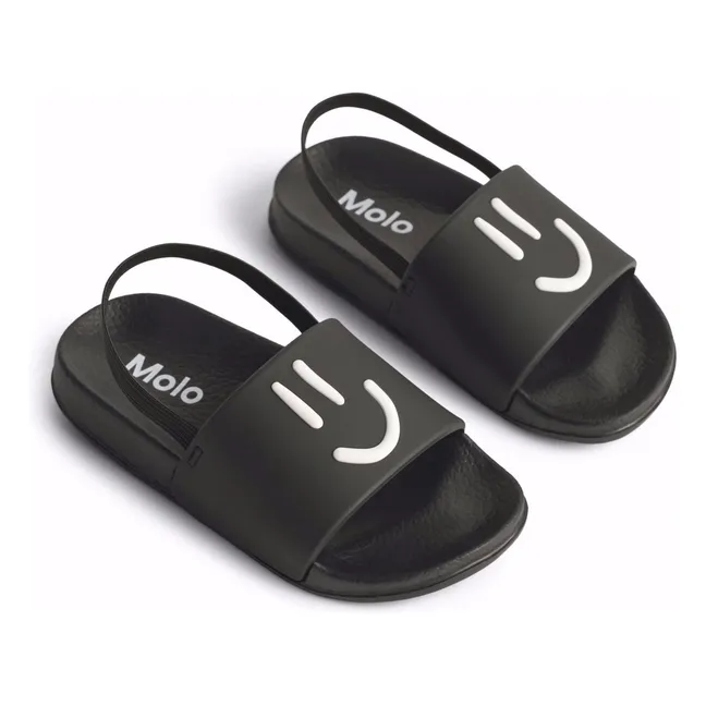 Zhappy Smile Beach Sandals | Black