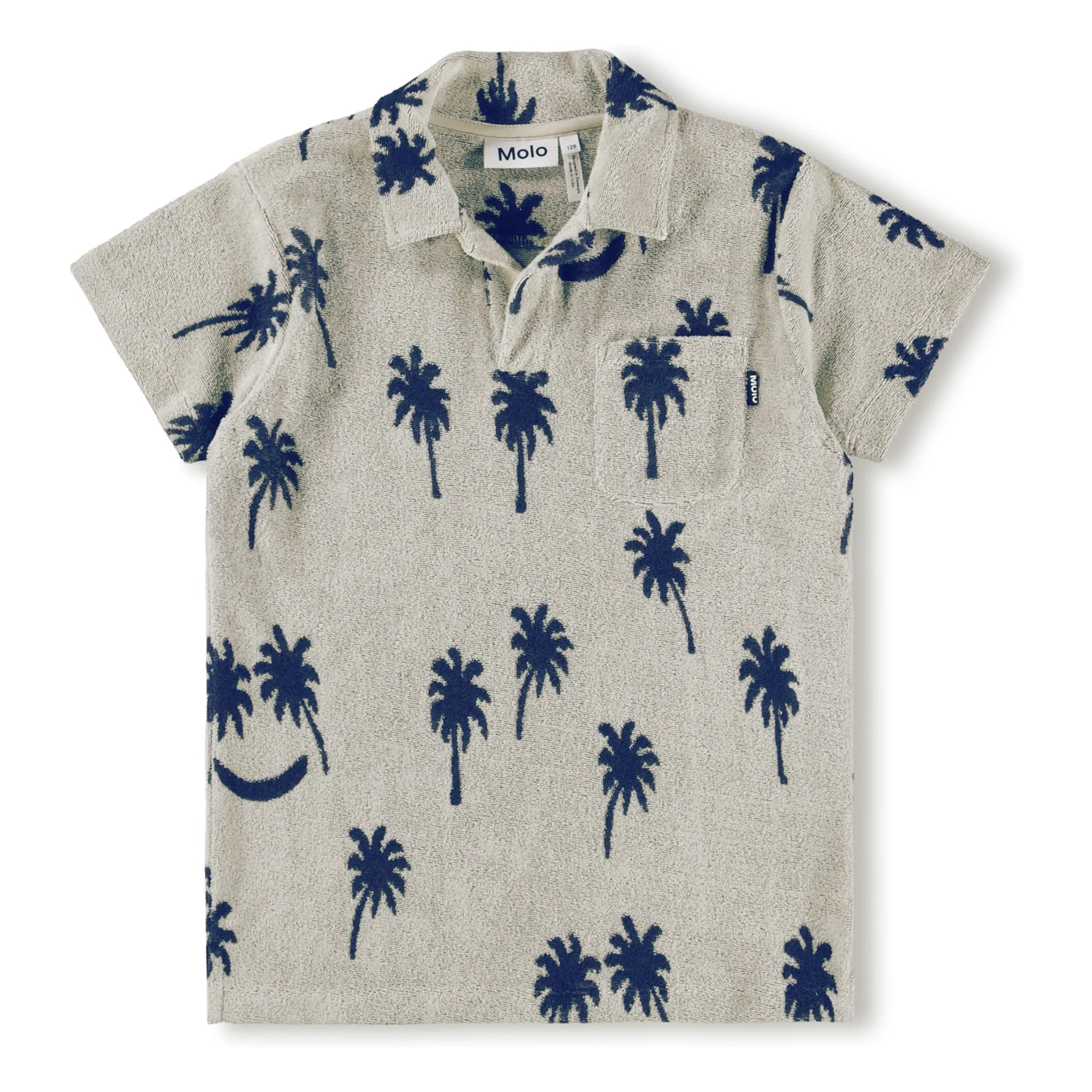 Molo Grey Randel Palm Terry Polo Shirt