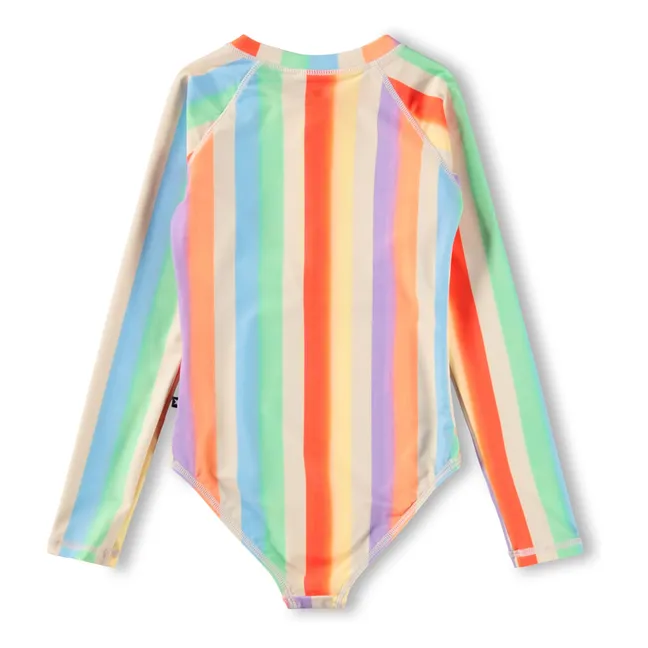 Costume da bagno con collo a strisce Fibre riciclate | Arancione