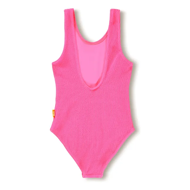 Bañador Nika de crepé de fibras recicladas acanalado | Rosa Fushia