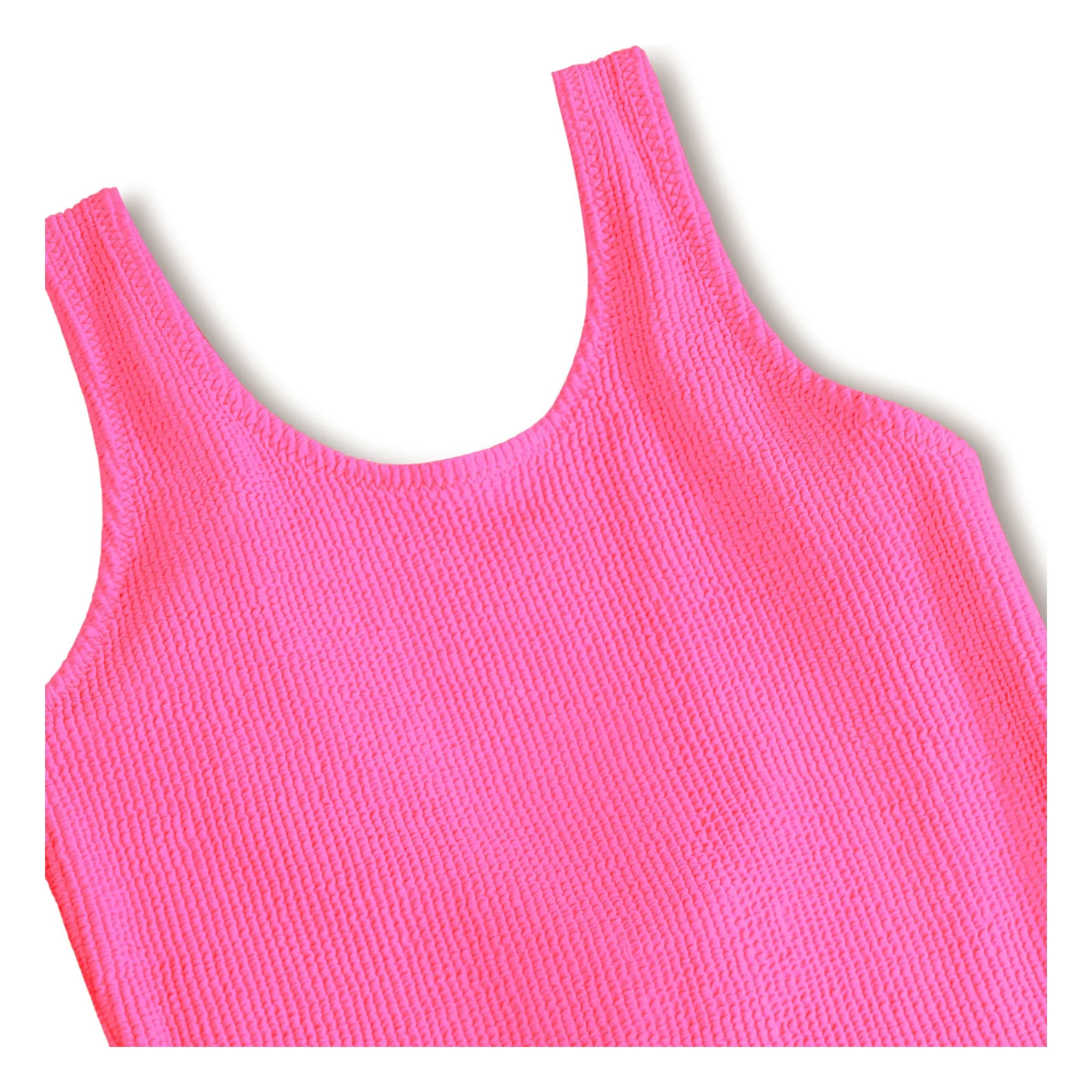 Maillot de Bain Côtelé Nika Crepe Fibres Recyclées | Rose fuschia- Image produit n°1