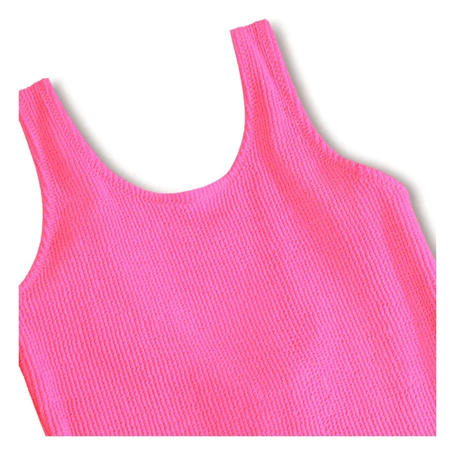 Bañador Nika de crepé de fibras recicladas acanalado | Rosa Fushia
