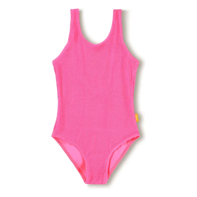 Bañador Nika de crepé de fibras recicladas acanalado | Rosa Fushia