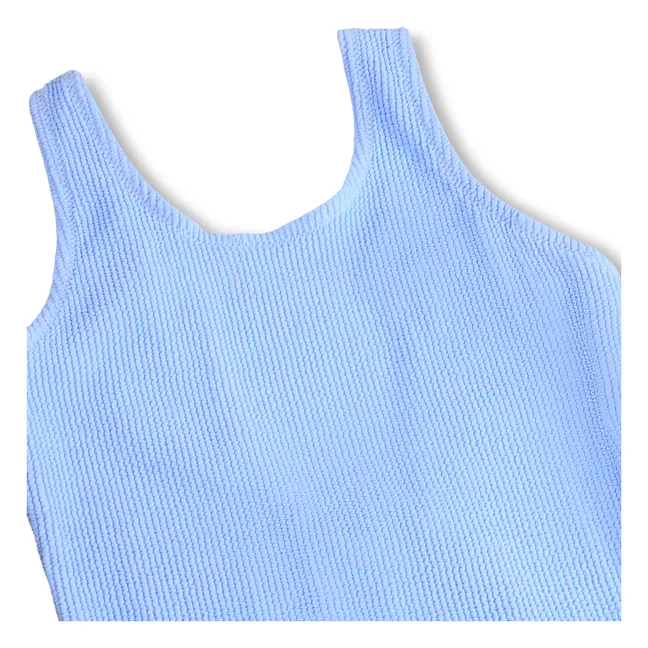 Bañador Nika de crepé de fibras recicladas acanalado | Ice blue