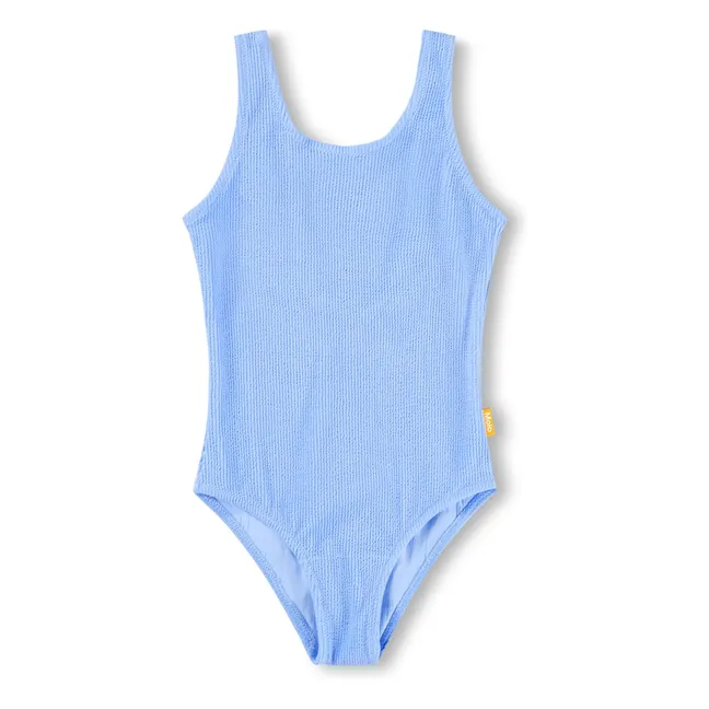 Bañador Nika de crepé de fibras recicladas acanalado | Ice blue