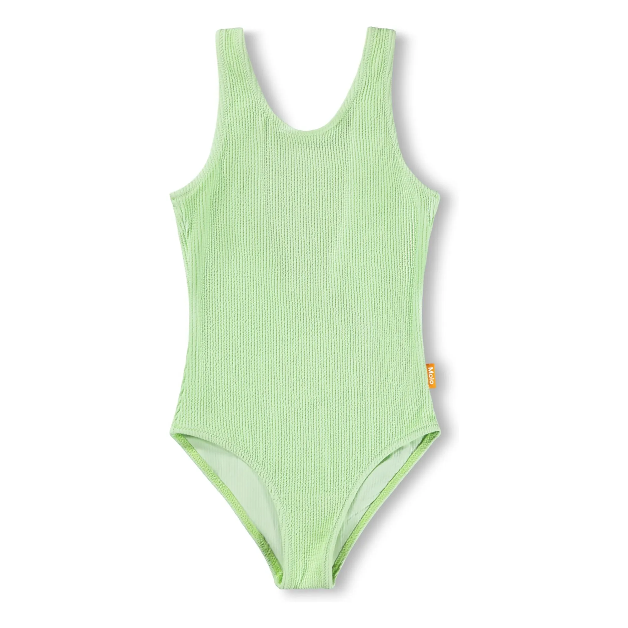 Molo Anise Green Ribbed Swimsuit Nika Crepe Recycled Fibers