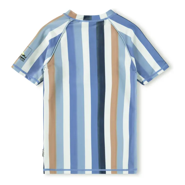 Camiseta de rayas Noble SS con protección UV Fibras recicladas | Azul