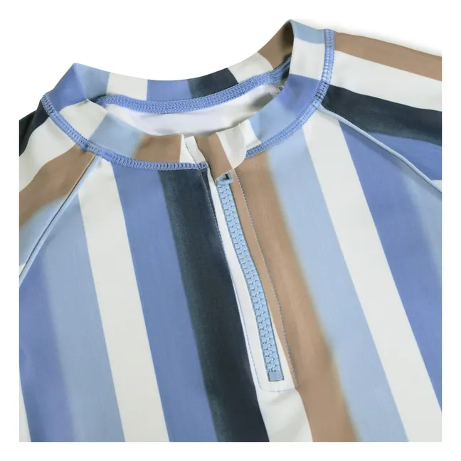 Camiseta de rayas Noble SS con protección UV Fibras recicladas | Azul