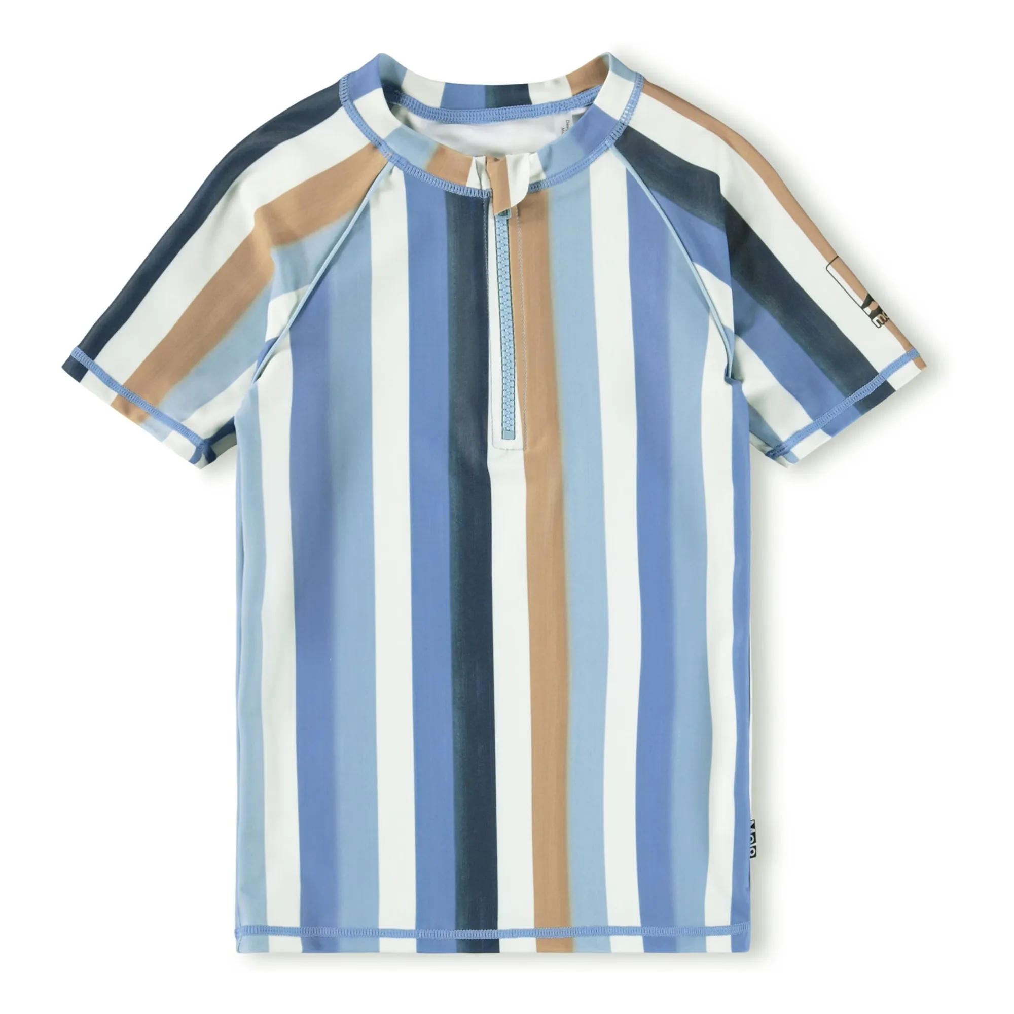 T-shirt Anti-UV Noble SS Rayé Fibres Recyclées | Bleu- Image produit n°0