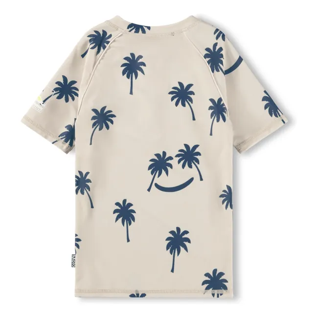 T-shirt Anti-UV Noble SS Palmiers Fibres Recyclées | Beige