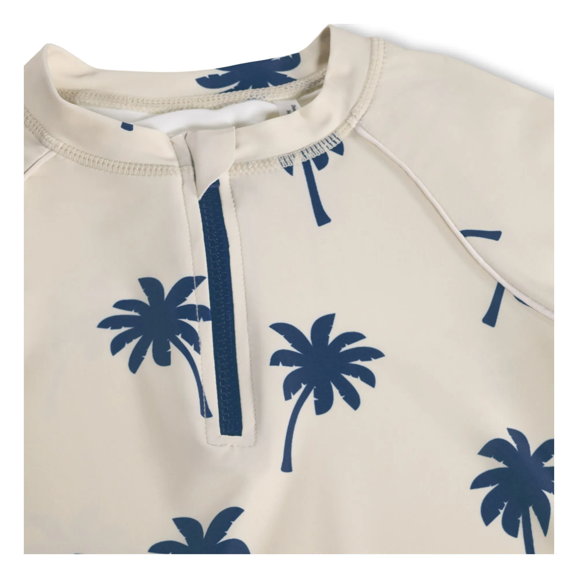 T-shirt Anti-UV Noble SS Palmiers Fibres Recyclées | Beige- Image produit n°1