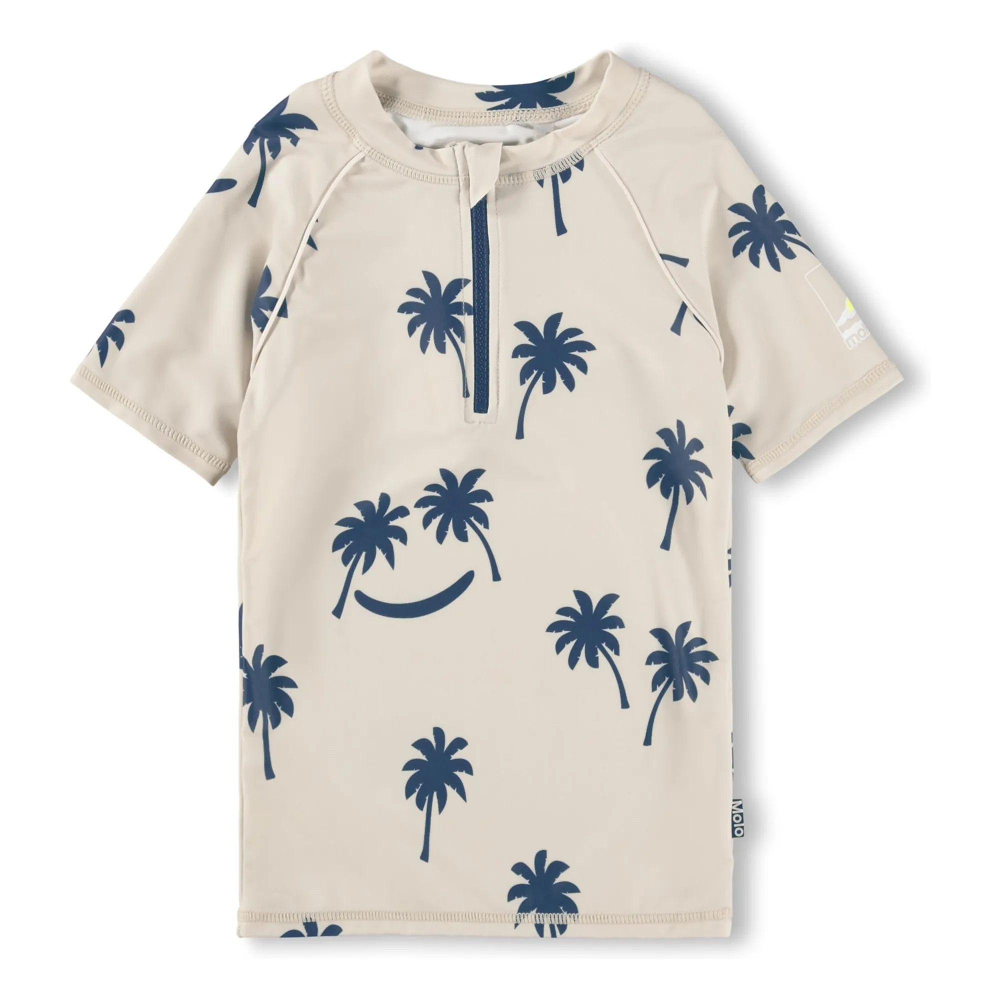 T-shirt Anti-UV Noble SS Palmiers Fibres Recyclées | Beige- Image produit n°0