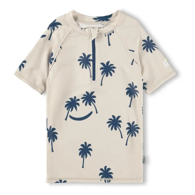 T-shirt Anti-UV Noble SS Palmiers Fibres Recyclées | Beige