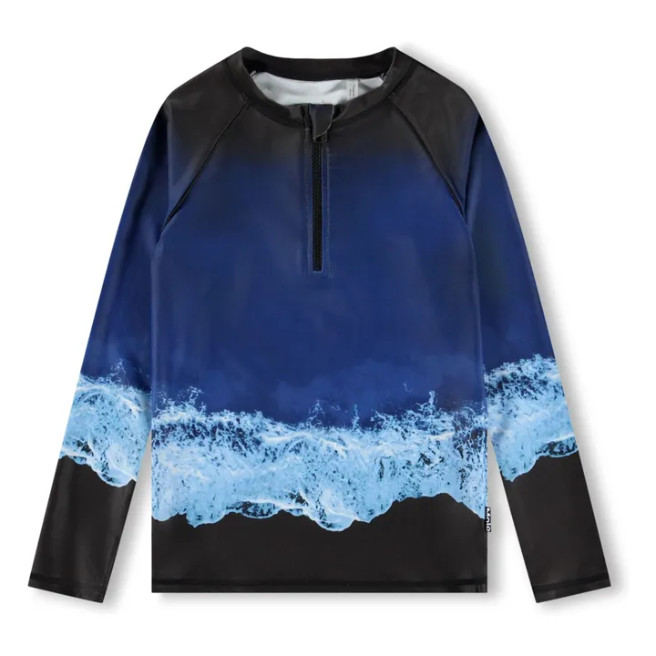 T-shirt Anti-UV Noble Vagues Fibres Recyclées | Bleu marine- Image produit n°0