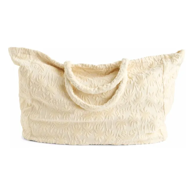 Sac de Plage Eponge Palmiers | Ecru