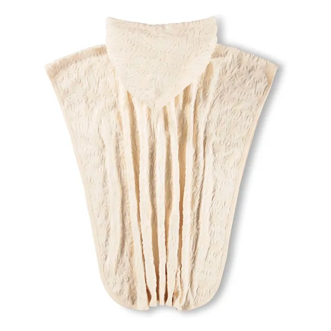 Poncho de Bain Beach Cover Up Palmiers Texturés | Ecru