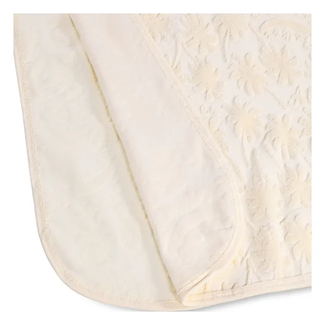 Poncho de Bain Beach Cover Up Palmiers Texturés | Ecru