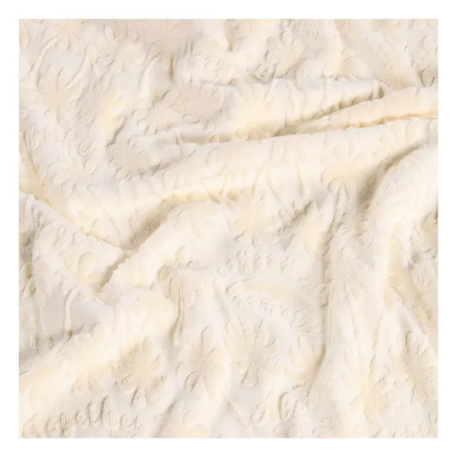 Poncho de Bain Beach Cover Up Palmiers Texturés | Ecru