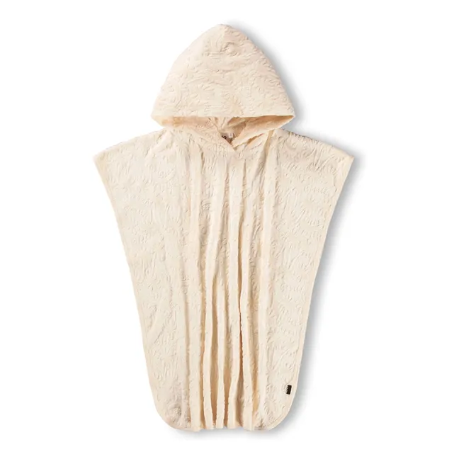 Poncho de Bain Beach Cover Up Textured Palm Trees | Ecru