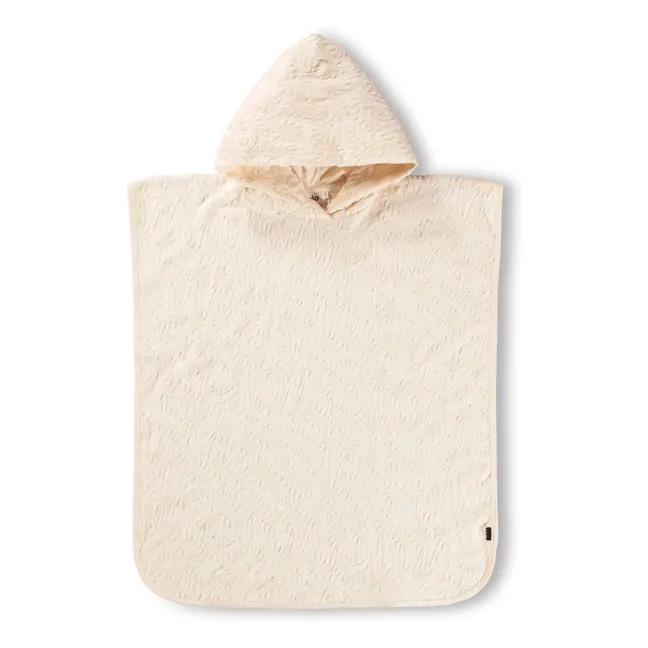 Poncho de Bain Beach Cover Up Palmiers Texturés | Ecru