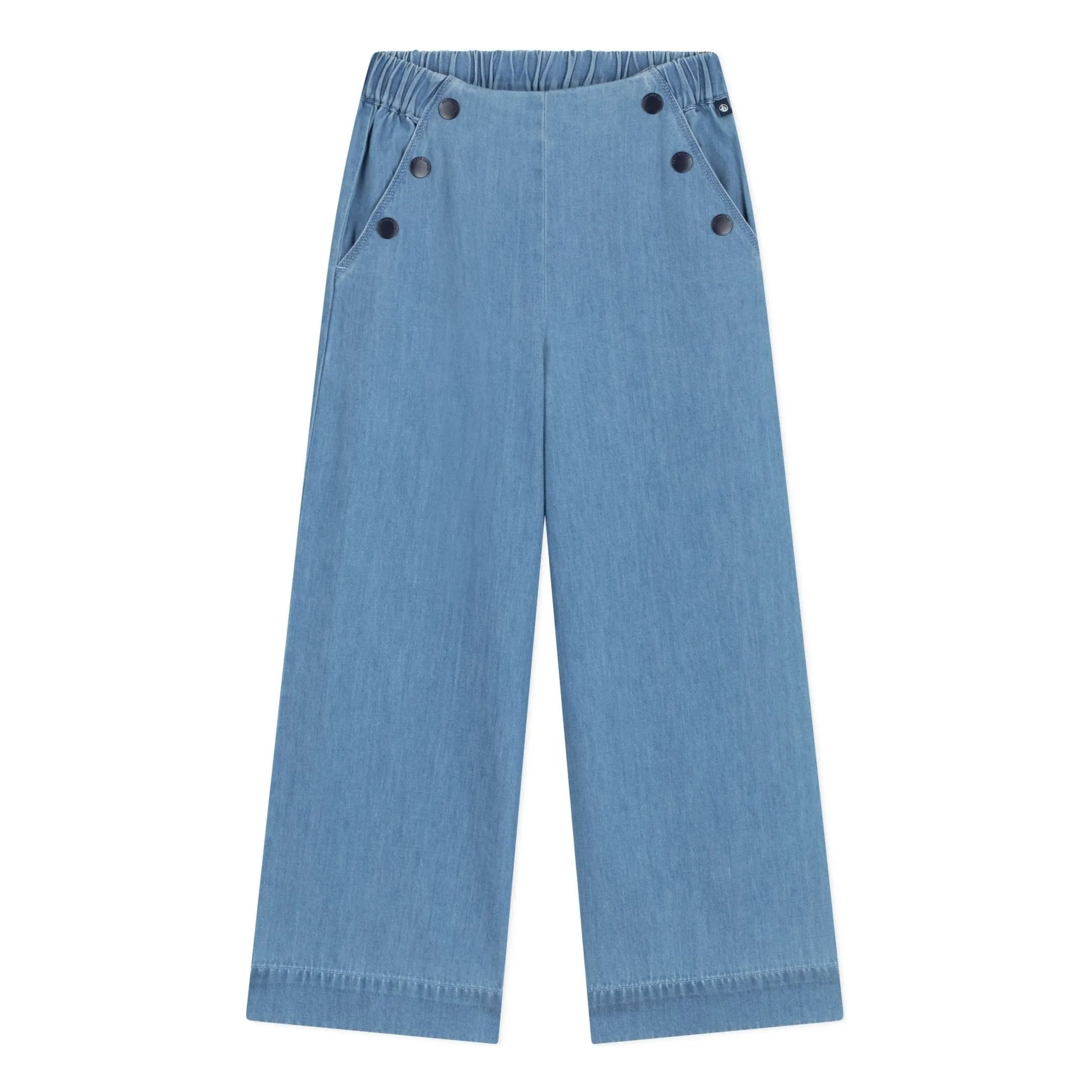Petit Bateau Girls Blue Organic Cotton Bridge Jeans