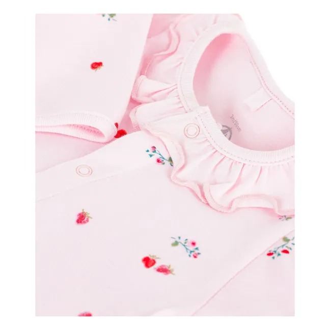 Pijama Dors Bien Cuello Floral Algodón Ecológico | Rosa