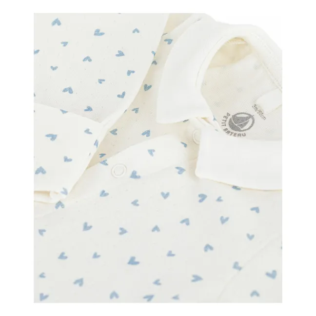 Pyjama Dors Bien Cœurs Velours Bio | Blanc