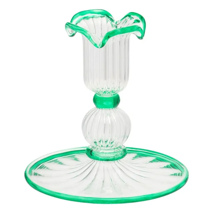 Bougeoir Jane en verre | Vert- Image produit n°0