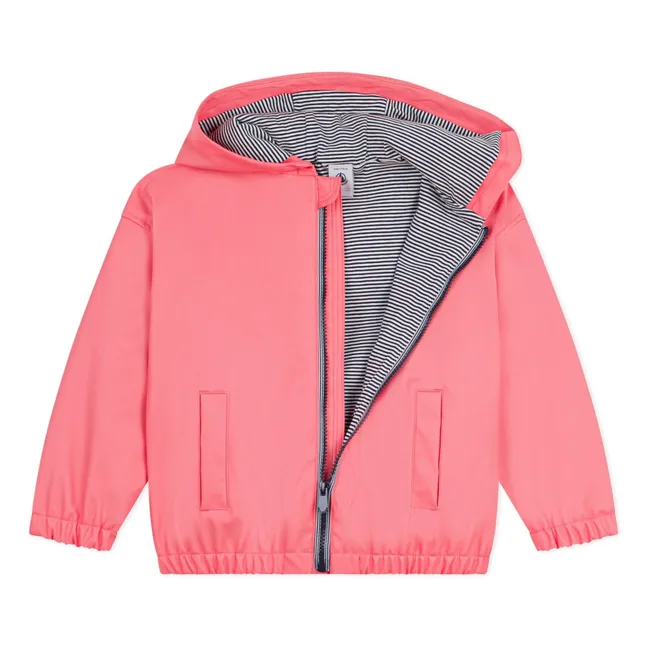 Windbreaker Wrap Lined with Recycled Fibers | Coral
