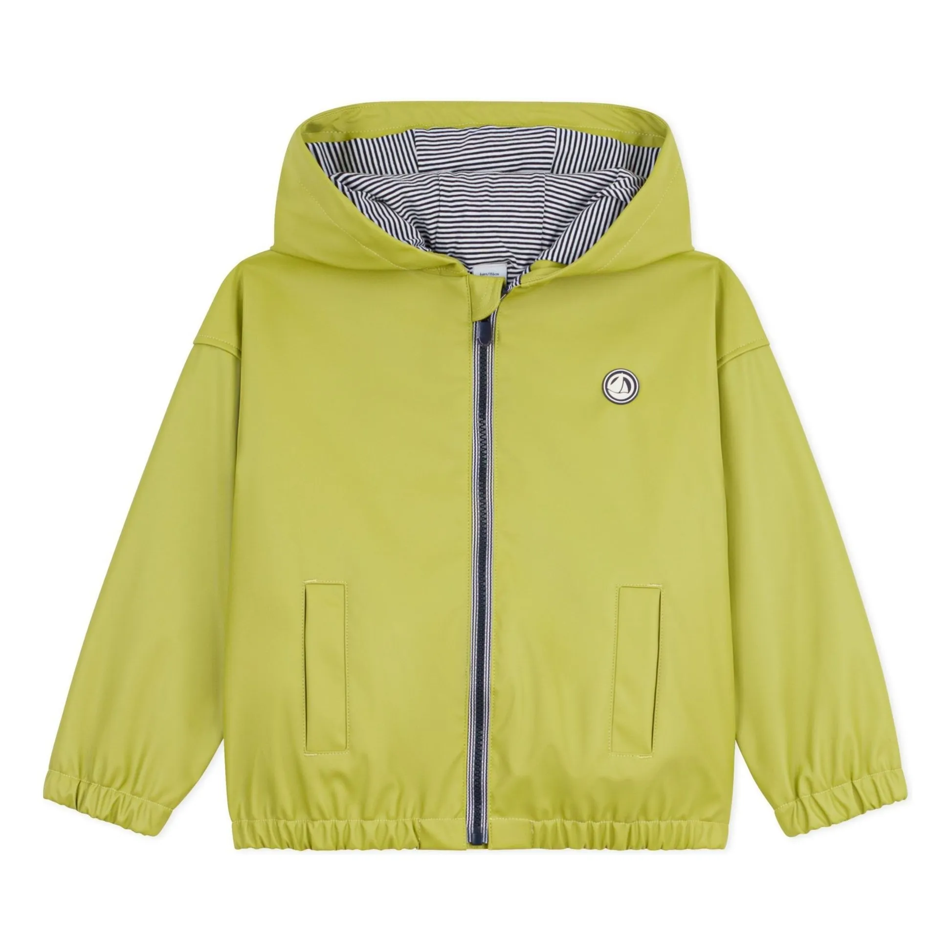 Petit Bateau Yellow Green Windbreaker Wrap Lined With Recycled Fibers