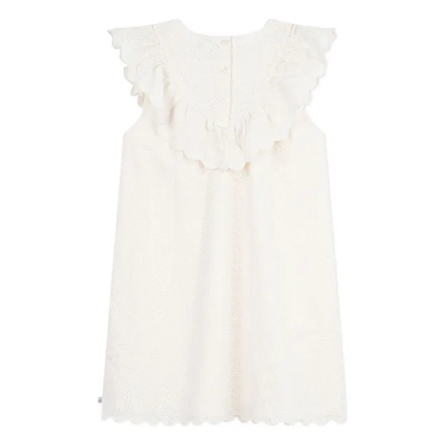 Robe Broderie Anglaise Cœurs Coton Bio | Blanc