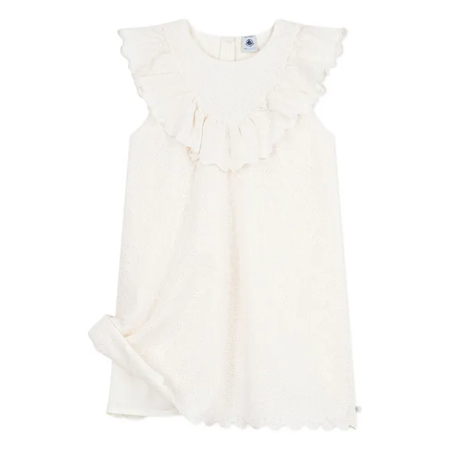 Robe Broderie Anglaise Cœurs Coton Bio | Blanc